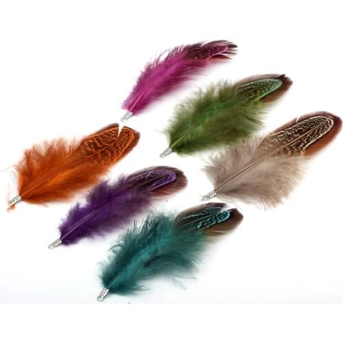 12pcs/LOT Colorful Dyeing Natural Feathers Tassel Women Earrings Bracelet Choker DIY Jewelry Making Keychain Pendants