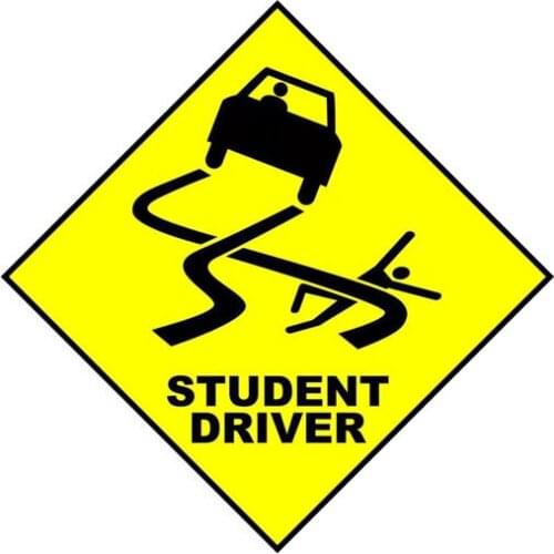 13cm*13cm Creative Funny Student Driver Notice Car Sticker Pvc Personality Auto Windshield Exquisite Decal Decoration