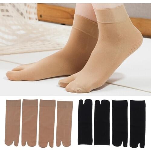 2 Pairs Tabi Socks Womens Non-slip Hidden Invisible Flats Flip Flops Socks