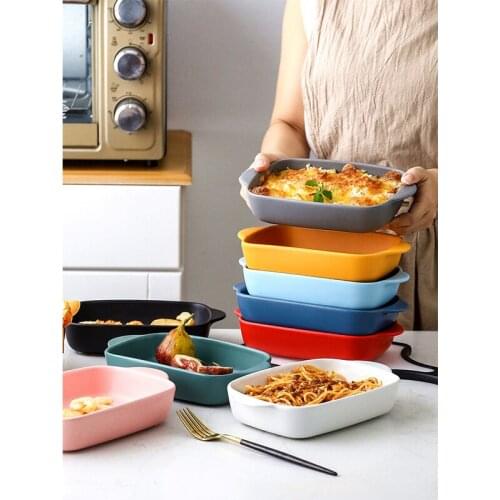 23*14cm Ceramic Food Plate Pure Color Cheese Dishes And Plates Breakfast Baking Dish Tableware Kitchen Tools Dishes