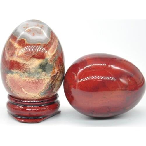 34x45mm Rainbow Jasper Egg Shaped Stone Healing Natural Crystal Massage Minerale Gemstone Spiritual Decor Collection