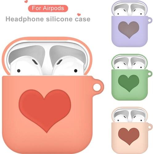 3D Cute Love Heart For Airpods Case Silicone For Heart Airpods Case for Apple Airpods 1 2 Funda Wireless Headset Cover