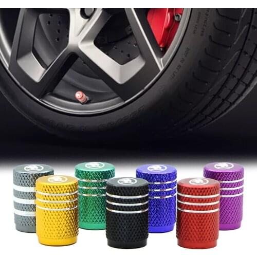 4pcs car wheel tire valve tire Air plugs holster car badge For Skodas Octavia A5 A7 Fabia superb car-styling Accessories