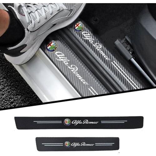 4cps car sticker carbon fiber texture cloth threshold protection For Alfa Romeo giulia stelvio giulietta 159 147 156 166 Styling