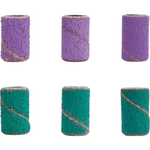 50/100PCS Green Purple Sanding Bands Without Mandrel Electric Nail Drill Bit Accessories Wholesale