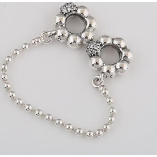Authentic S925 Bead Pave CZ Charm fit Lady Bracelets & Bangles Girl Women Gift DIY Jewelry