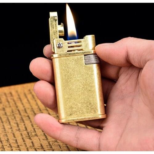 CHIEF Automatic ignition Flint Petrol Vintage Trench Brass Cigarette Gasoline Kerosene Lighter