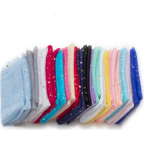 Glitter Star Printing Tulle Mesh Fabric For Girls Dress Photo Props Veil Background Cloth Handmade DIY Clothing Decoration P147