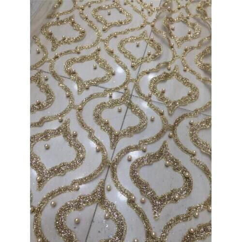 5yards super glued glitter dobby flower hand print sparkle glued glitter lace with beads JRB-81102 for sawing/party