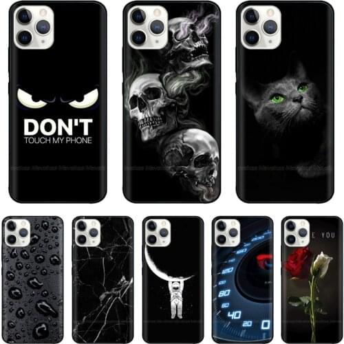 Cover phone case For iphone 11 soft tpu silicon phone back cover for iphone 11 pro max 360 full protective printing black coque
