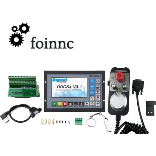 DDCSV3.1 3/4 Axis G Code CNC Offline Stand Alone Controller For Engraving Milling Machine DDCS V3.1+ 4-axis E-Stop MPG Handwheel