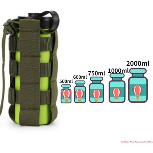 Water Bottle Carrier Holder Insulated Bag Pouch Adjustable Shoulder Strap Cover For Camping Hiking