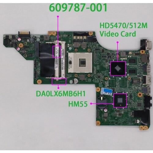 For HP Pavilion DV7-4000 Series DV7T-4000 609787-001 Green Color HD5470/512M Video Card DA0LX6MB6H1 Motherboard Mainboard Tested
