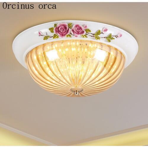 European modern minimalist flower carving led ceiling lamp living room balcony warm romantic round ceiling lamp free shipping