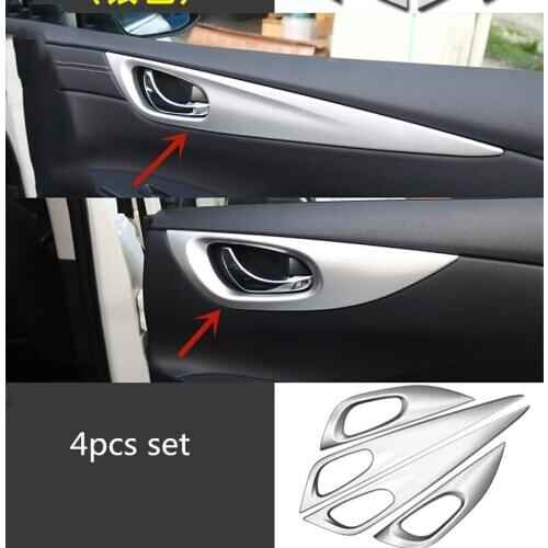 For Nissan Tiida 2016-2019 High-quality ABS Chrome Interior door handle decorative frame Anti-scratch protection Car styling