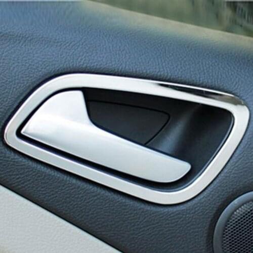 Daefar 4pcs/Set Plastic Chrome Car Interior Door Handle Decoration Trim Frame For Ford Kuga Escape 2013 - 2017 Auto Accessory
