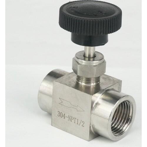850psi 1/2" NPT Female Needle Valve 304 Stainless Steel Water Gas Oil Flow Control