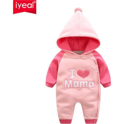 IYEAL 2020 New Infant Baby Rompers Boy Girls Long Sleeve Spring Autumn Outfits Set Toddler Letter Suits Kids Newborn Clothes
