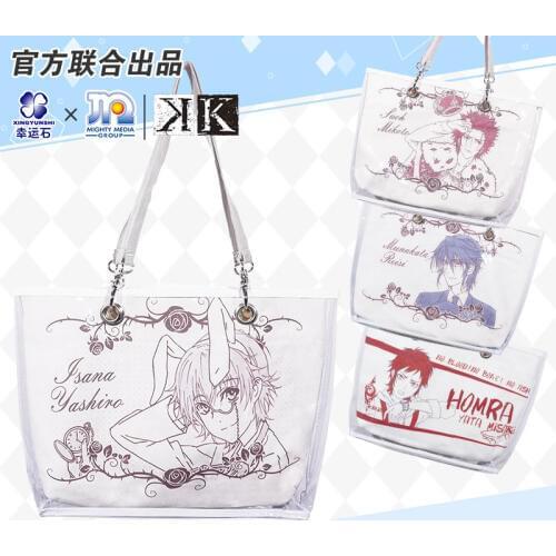K-Project Drawstring Bag Anime Shoulder Bags Manga Role Munakata Reisi Isana Yashiro Yata Misaki Suoh Mikoto Action figure