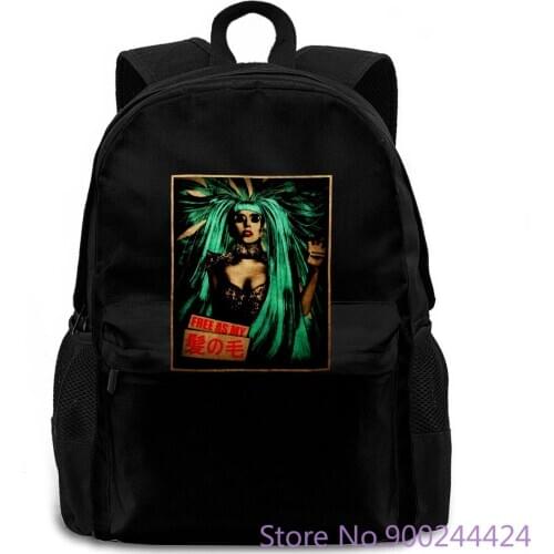 Cool Lady Gaga Free As My Hair 2013 Tour New s women men backpack laptop travel school adult student