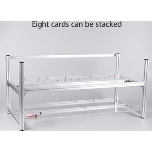 6 GPU 8 GPU Multi-Graphics Card Chassis Frame All-Aluminum Graphics Card Rack Can Be Superimposed On The Open Server Box