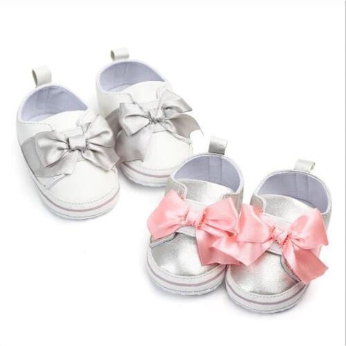 Lovely Bowknot Baby Girls Shoes Soft Sole Newborn PU First Walkers Antislip Infants Casual Shoes