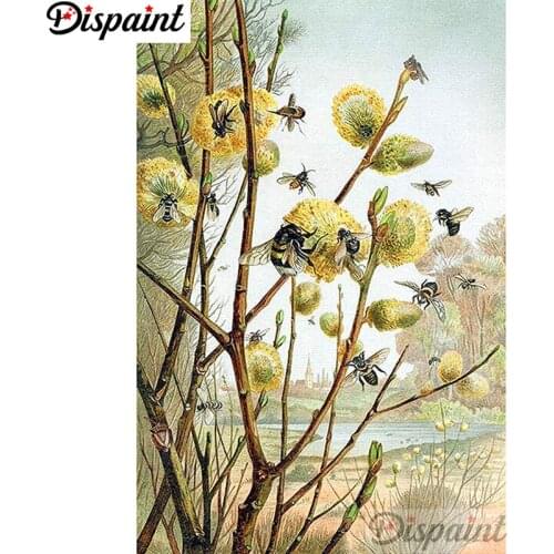 Dispaint Full Square/Round Drill 5D DIY Diamond Painting "Flower animal bee" 3D Embroidery Cross Stitch Home Decor Gift A18886