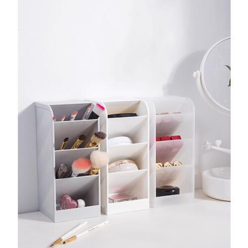 Desk Plastic Multi-layer Storage Box Office Supplies Stationery Organizer Cosmetics Lipstick Makeup Brush Storage Rack