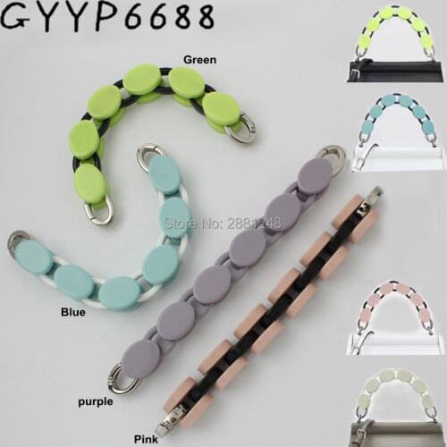 New resin mixed metal chain handle with spring gate ring handbag chain handle pull hardware accessories Diagonal package