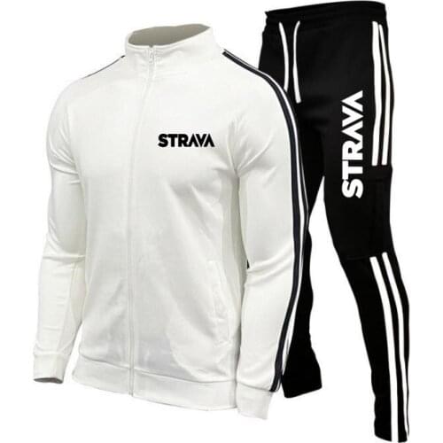 2021 New Mens Cycling Leisure Sports Suit Sweater Zipper Jacket + Pants Cotton Brand Sportswear Outdoor Jogging Sweater Men