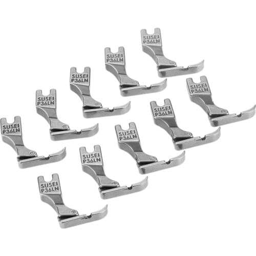 10Pcs P36LN Single Needle Industrial Sewing Machine Presser Foot Left Hinged Cording Zipper Foot Flat Car Unilateral PresserFoot