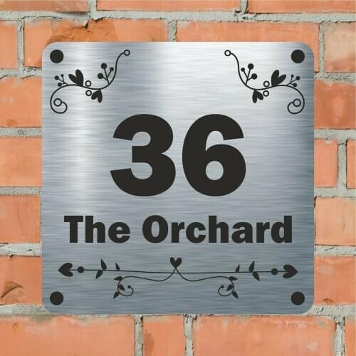 The Orchard Aluminium House Sign Personalised - House Name/Number & Street Name