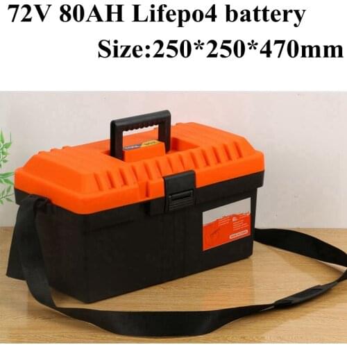Portable LiFePO4 72v 80Ah Lifepo4 Battery with BMS for 5500w Motorcycle RV Automobile Output Power + 10A Charger