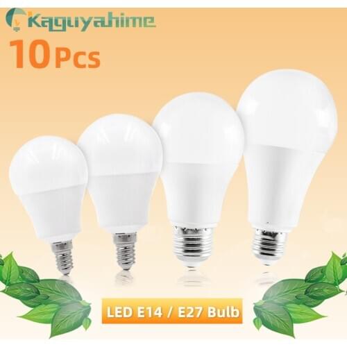10pcs/lot LED E27 E14 Bulb Dimmable Lamps 220V 240V Light Bulb Smart IC Real Power 20W 15W 12W 9W 5W 3W Lampada LED Bombilla