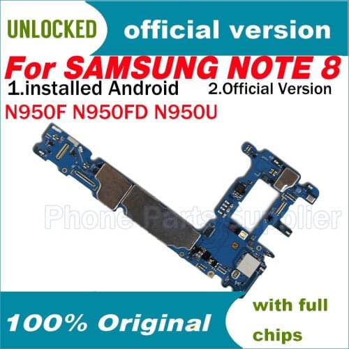 Tested Unlocked Logic Board for Samsung Note 8 N950F N950FD N950U Motherboard 64GB Full Function Mainboard Europe Version 128GB