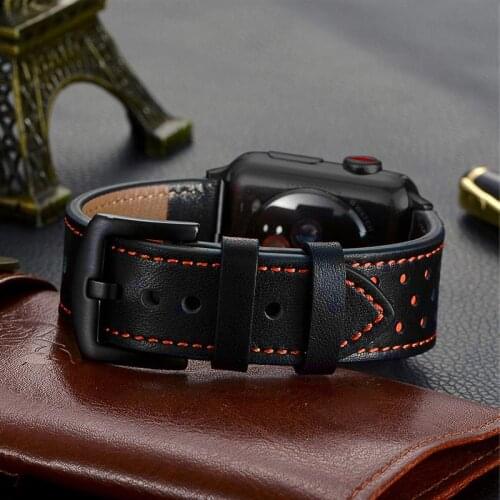 Genuine Leather strap For Apple watch band 44mm/40mm iwatch band 42mm 38mm series 6/5/4/SE/3/2/1 Watchband pulseira Accessories