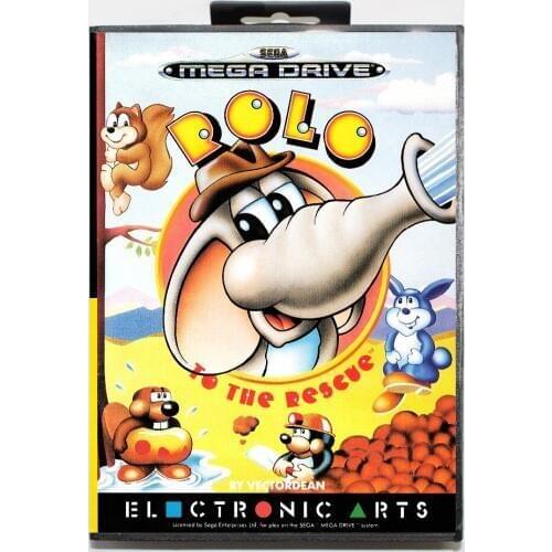 Rollo to the rescue 16 bit SEGA MD Game Card With Retail Box For Sega Mega Drive For Genesis