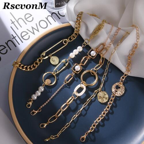 Золотые браслеты RscvonM China At AliExpress