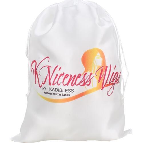 24X35cm custom logo brand name human Virgin Hair extension satin packaging Bag,women premium hair bundles silk packing Bag