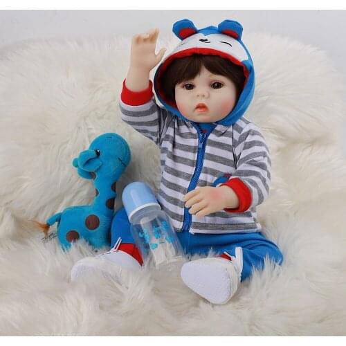 HOOMAI Newborn boy Baby 18 '' Silicone Doll cloth Body Lifelike Bebe Reborn Dolls For Children Birthday Gift Shower Toy