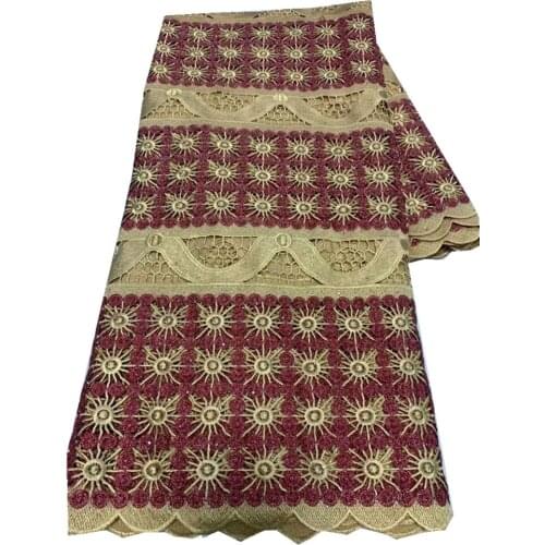 SJ Lace African Lace Fabric 2021 High Quality Guipure lace fabric Latest French Cord lace Fabric For Wedding 5 Yards 2L5-6