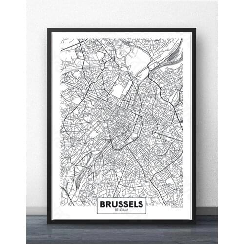 Modern Style Frameless Canvas Painting Poster Photo Customization About City or Country World Maps for Home Rooms Wall Decorati