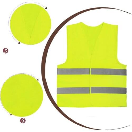 Neon Security Safety Vest High Visibility Reflective Stripes Orange & Yellow