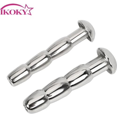 IKOKY 8mm 10mm Urethral Catheter Penis Plug Stainless Steel Masturbator Urethral Sound Horse Eye Stimulation Sex Toys for Men