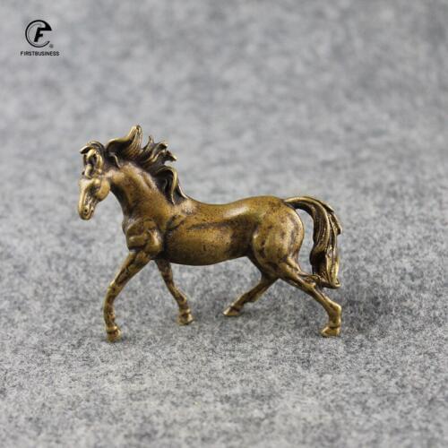 Vintage Copper Animal Zodiac War Horse Figurine Miniature Office Desktop Decor Ornament Home Decoration Accessories Brass Crafts