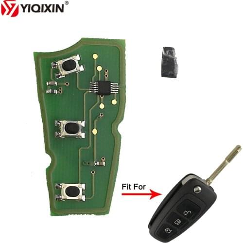 YIQIXIN 50pcs 3 Button Remote Car Key PCB Circuit Board 4D60 Transponder Chip 433Mhz Ford Mondeo Focus 2 Mk1 Fiesta 2013