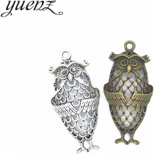 YuenZ 3pcs 2 Colors Antique bronze owl Charms Pendant for DIY Jewelry Making Necklace Earrings Bracelet Accessories D135