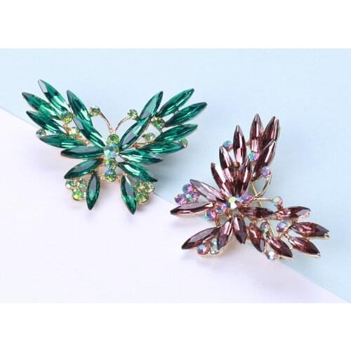 Jewelry Rhinestone horse eye personalized insect brooch exquisite crystal glass butterfly brooch clothing accessories