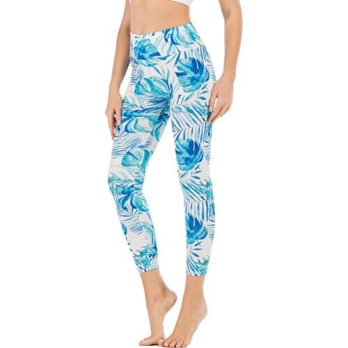 SALSPOR Workout Leggings Women Mid Waist Printing Skinny Legging Female Buttocks Push Up Jeggings Casual Fitness Pants Feminine