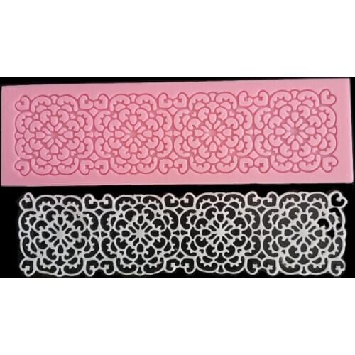 1PC Cake Silicone Mat Sugarcraft Fondant Cake border Decorating Tools Kitchen Baking Silicone Flower Shape Lace Molds LB 469